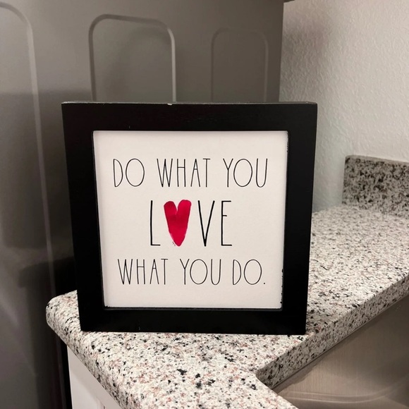 Rae Dunn Wood Sign DO WHAT YOU L♥️VE WHAT YOU DO - Picture 11 of 12